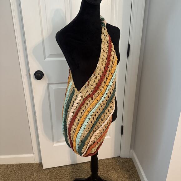 Zara Crochet maxi bucket bag multi color - Picture 1 of 7